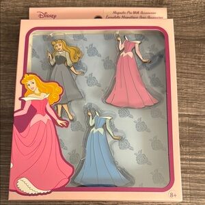 strapless open back dress Loungefly Princess Aurora Magnetic Paper Doll Pin Set main image 0